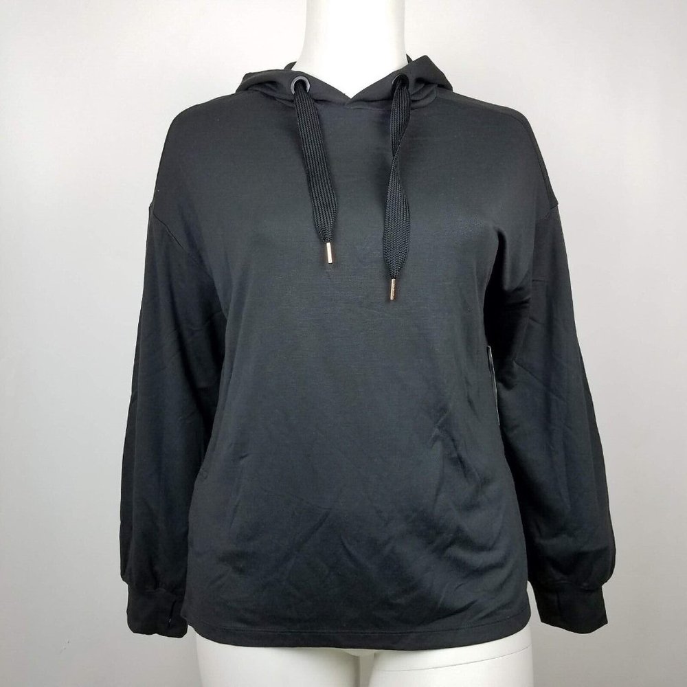Avia Womens Hoodie Athletic Tunic Black NWT Size L